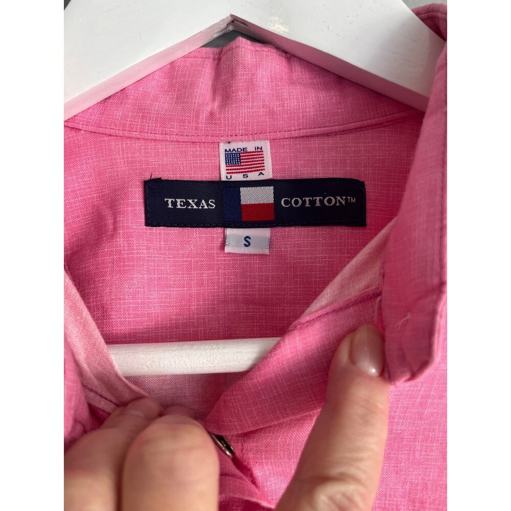 Texas Cotton VTG Western Shirt Women's S Pink Pearl Snap Americana Workwear USA - Picture 2 of 4